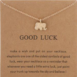 Gold Dipped Good Luck Elephant Wish Necklace